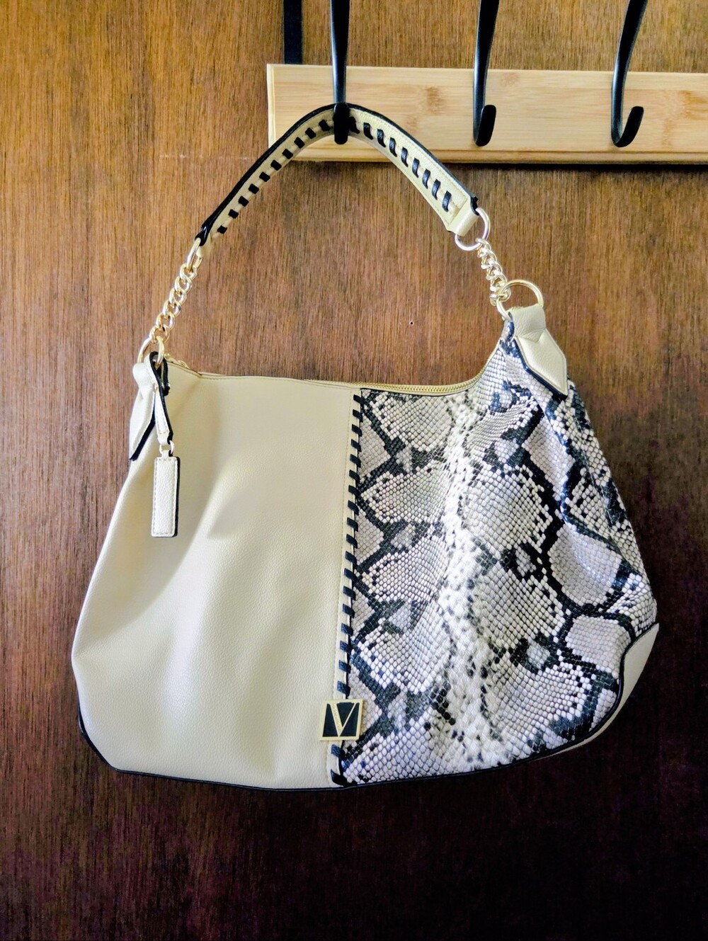 Victoria's Secret Beige Snake-Print Hobo Shoulder Bag NWOT